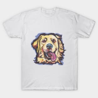 Golden Retriever Dog Bright colorful pop dog art T-Shirt